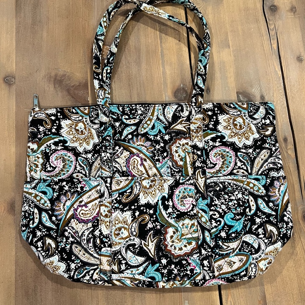 Vera Bradley Inspired Shoulder Bag Quilted Paisley Large Tote Purse
